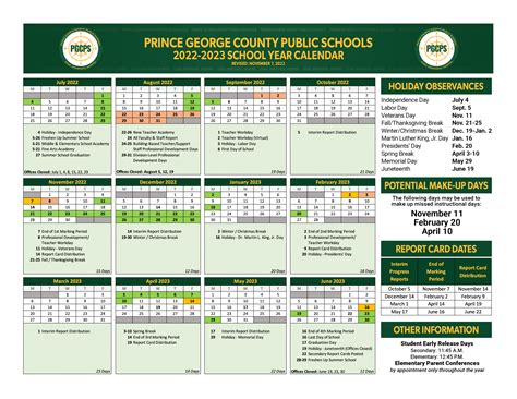 Pg County Calendar